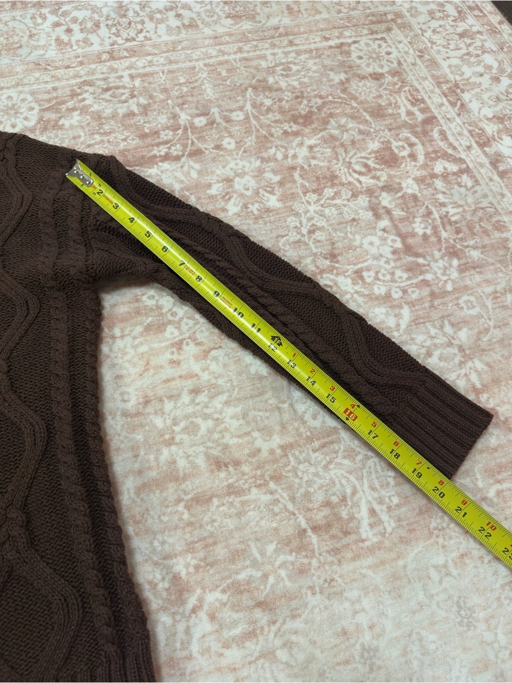 NWOT 🤎 Espresso Cable Knot Cotton Blend Sweater - Picture 9 of 10